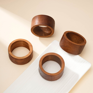 Porte-serviettes décoratif en bois de manguier usiné CNC, design rustique écologique, pour restaurants et usage domestique, sans perçage - Product Image 3