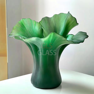 Vase en verre sculpté à la main de style Art déco pour mariage et bar mitzvah Décoration de table - Product Image 4