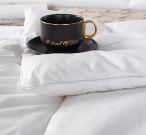 Edredón <span class=keywords><strong>de</strong></span> hotel simple estampado <span class=keywords><strong>de</strong></span> algodón <span class=keywords><strong>de</strong></span> seda <span class=keywords><strong>de</strong></span> plumas blancas puras y <span class=keywords><strong>colchas</strong></span> edredones <span class=keywords><strong>de</strong></span> lino cepillado - Product Image 4