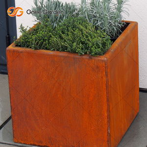 Macetas de Acero Corten Personalizadas y Ecológicas de Estilo Americano para Exteriores, Macetas Cúbicas de 28 Pulgadas para Plantas y Flores - Product Image 6