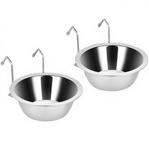 2 adet paslanmaz çelik asılı köpek kulübesi su kasesi dökülmez kolay temizlenebilir köpek sandığı aksesuarları (8oz/1cup) - Product Image 1