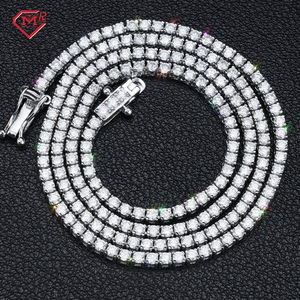 Lab yetiştirilen elmas tenis zincir kolye bilezik CVD IGI sertifikalı Vvs buzlu Out 925 gümüş elmas zincir - Product Image 2