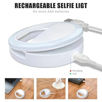 Lampu Cincin LED Selfie USB untuk Pengisian Daya, Lampu Pengisi Cahaya untuk Rias, Video, Siaran Langsung, Studio, Kamera Ponsel