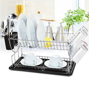 <span class=keywords><strong>Escurridor</strong></span> de Platos Plegable de Hierro de Dos <span class=keywords><strong>Niveles</strong></span>, Accesorios de Cocina, Bandeja para Platos, <span class=keywords><strong>Escurridor</strong></span> de Platos, Secador de Platos - Product Image 2