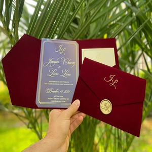 Thiệp Mời Đám Cưới Nhỏ Sang Trọng Sang Trọng Quà Cảm Ơn Phong Bì Giấy Bìa Cứng Đóng Gói Tùy Chỉnh Với Thẻ In - Product Image 2