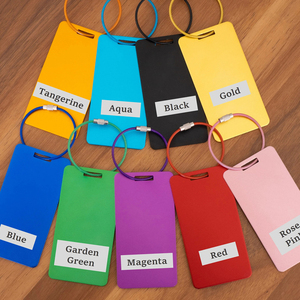 Logotipo personalizado, etiqueta para bolsa <span class=keywords><strong>en</strong></span> blanco grabada, oro rosa, azul, verde, recuerdo de boda, tripulación de crucero, viaje, etiqueta de equipaje de aluminio y Metal personalizada - Product Image 5