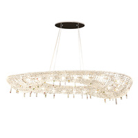 Lustre en cristal italien de 39,4 pouces, design élégant, pour salon, salle à manger, lumière de luxe en cristal, lustre en cristal pour hall d'hôtel