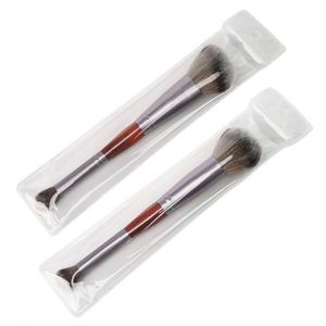 แปรงแต่งหน้าแบบสองหัว 2-in-1 สำหรับรองพื้นและคอนซีลเลอร์ แปรงแต่งหน้าแบบสองหัวสำหรับมือใหม่ แปรงปัดแก้มแบบสองหัว วัสดุอะลูมิเนียม อุปกรณ์แต่งหน้า - Product Image 6