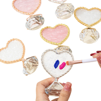 Palette de présentation de vernis à ongles en forme de cœur avec bordure diamantée élégante, accessoires photo, outils de présentation d'ongles, palette à ongles, outils de nail art