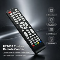 Pabrik OEM ODM JCXK RCT053 Remote Control IR 53 Tombol Silikon untuk Soundbar Menggunakan Baterai 2AAA Pengontrol Jarak Jauh Kustom