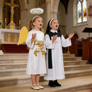 Conjunto de Disfraz de Ángel de <span class=keywords><strong>Anime</strong></span> para Niñas, Vestido Blanco con Faja Dorada, Alas y <span class=keywords><strong>Halo</strong></span> - Product Image 5