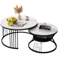 Table basse en verre nordique pour salon, petite table basse ronde simple pour la maison