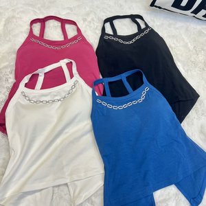 Nueva Camisola de Moda para <span class=keywords><strong>Mujer</strong></span>, Estilo Casual, con Almohadillas de Sujetador Integradas, para Uso Exterior, <span class=keywords><strong>Top</strong></span> Largo con <span class=keywords><strong>Tirantes</strong></span> Finos y Ajuste Delgado - Product Image 4