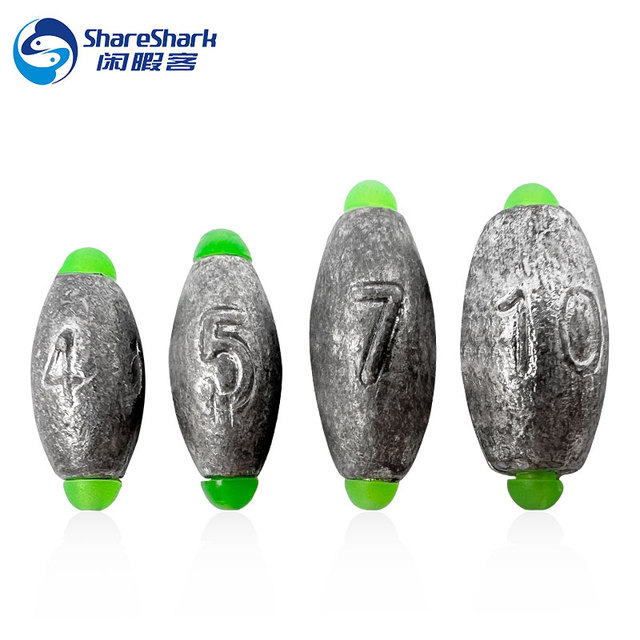 Lead Weight Fishing Lead Sinker Olive Shaped Middle Pass Removable Split Lead Shot Sinkers Tackle