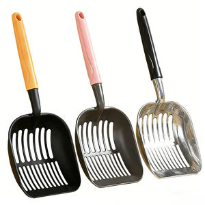 Pala portátil de aleación de aluminio para arena de gatos con mango largo, pala metálica para excrementos de gatitos, pala para cribar excrementos de gatos - Product Image 1