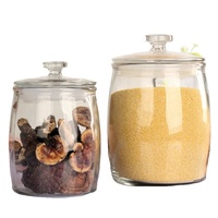 Grand pot de conservation en verre transparent simple vide de 1L 2L 3L 5L 8L, pots de conservation alimentaire, contenants de cuisine avec couvercles pour céréales