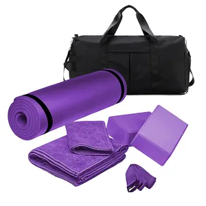 Sağlık ve Fitness 6-Piece Set içerir Ultra kalın NBR egzersiz Yoga minderi havlu Yoga blokları el askısı aksesuarları