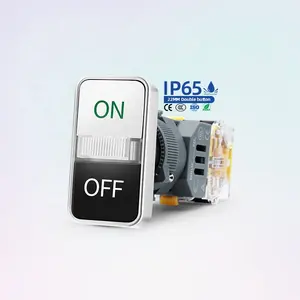 Entrega rápida Iluminado Start Stop Interruptor de botón pulsador de doble cabezal BENLEE On Off Interruptores de botón de plástico con luz
