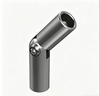 Main courante d'escalier de villa en acier inoxydable 304 poli avec joint coudé réglable pour garde-corps