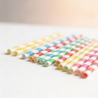 Pailles à jus jetables en pulpe de bambou VVG Custom 140/197/210/240 mm, 100 % compostables et biodégradables, 250 pièces/boîte