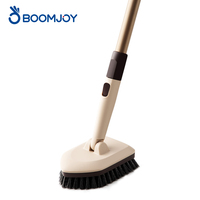 BOOMJOY Balai de sol à long manche pour carrelage, écologique, à poils rigides, pour salle de bain, nettoyage, balayage, lavage et brosse de récurage