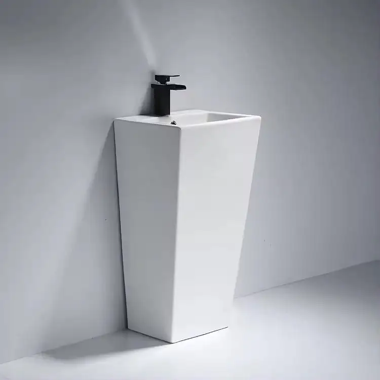 CaCa sıhhi tesisat bağlantısız kaide lavabo banyo sütun lavabo seramik lavabo
