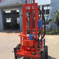 Foreuse de puits portable DQ, profondeur max. 200m, moteur diesel, boîte de vitesses, composants essentiels pour puits d'eau montés sur remorque, roulement facile à installer