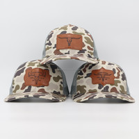 Casquette de baseball à 6 panneaux avec patch en cuir brodé personnalisé, casquettes trucker, casquettes Richardson en maille personnalisées, casquette snapback camouflage 112 pour la chasse