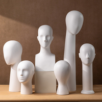 Tête de Mannequin Blanche Homme Femme à Cou Long pour Présentation de Perruques, Chapeaux, Écharpes, Bijoux – Modèle de Tête pour Vitrine de Magasin de Vêtements