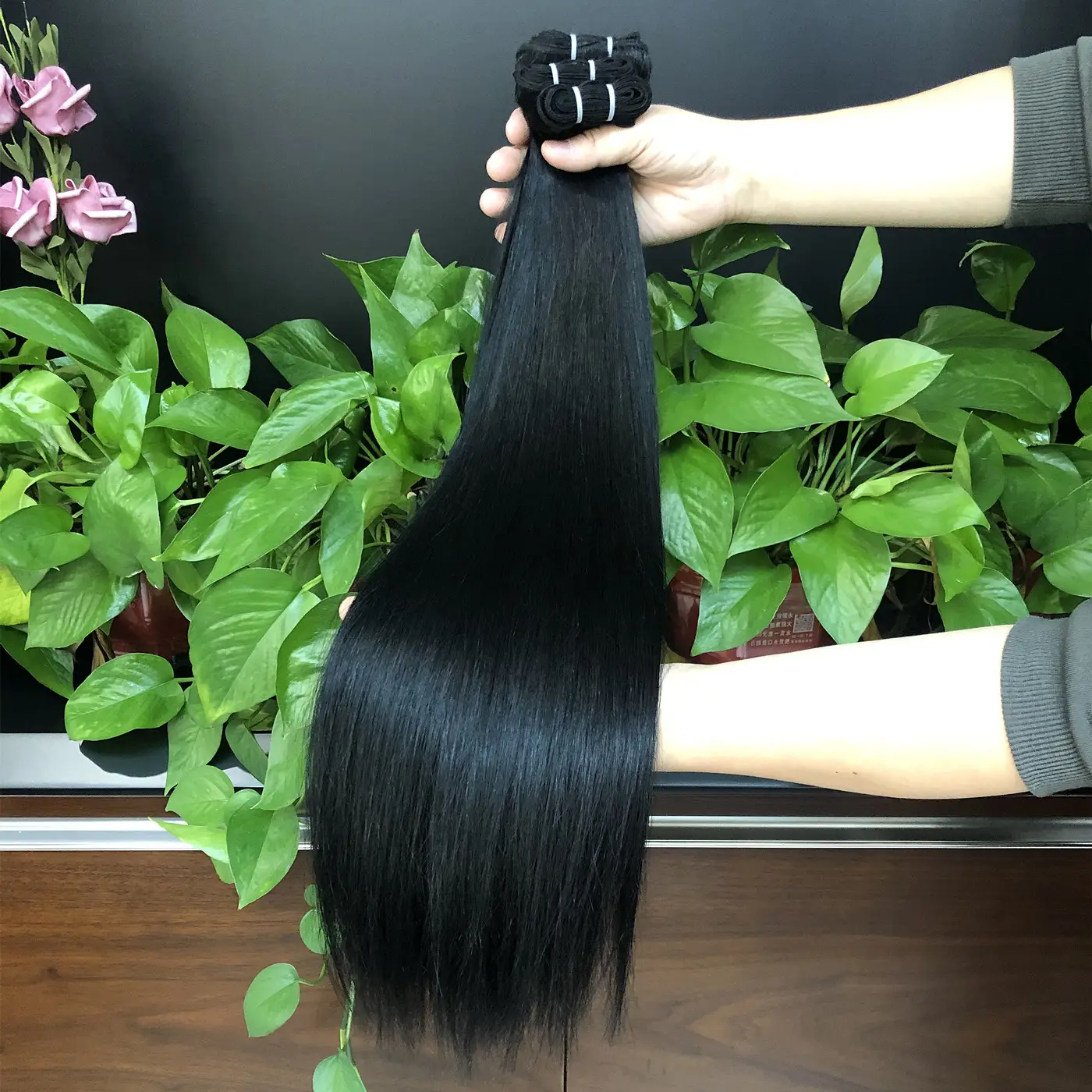 شعر طبيعي مفرود حزم الصف 11a الخام العذراء الماليزي الشعر البرازيلي اللون الطبيعي الصف 10A باي بال. TT 1-2 سنوات PVC حقيبة