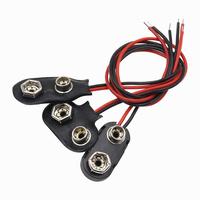 Connecteur de batterie 9V avec fils de 15 cm, support de batterie en cuir ABS de type T/I, pinces souples et rigides