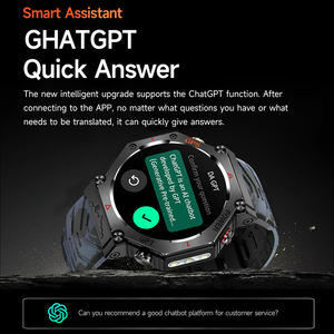 Montre connectée KC91 avec GPS, lampe torche, cadran IA, ChatGPT, boussole, suivi de santé, étanche 3ATM, tracker de sport et de fitness - Product Image 5