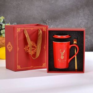 Lot de tasses à café en céramique uniques pour la Saint-Valentin, avec cuillère, coffret cadeau, souvenirs de mariage pour invités, personnalisables UV, durables - Product Image 6