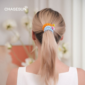 Telephone <b>Cord</b> Hair Tie With Flower Charm High <b>Elasticity</b> For Casual Wear Sweet Style Fresh And Simple Design - Product Image 4