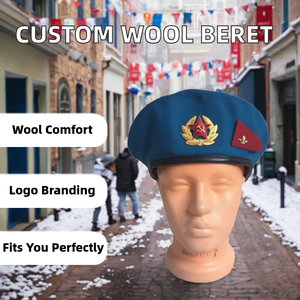 Béret pour femme en laine rouge et verte, personnalisé, décontracté, de haute qualité, tactique, respirant, imprimé numériquement, taille ajustable - Product Image 2