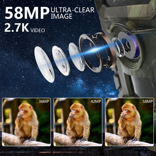 4K Motion Activated Digital Video Camera With 46 Pcs IR LED IP66 Waterproof WiFi Hunting Trail Camera Night Vision PIR Camera