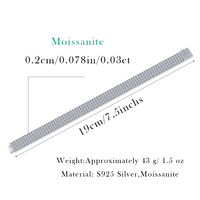 Moissanit Tennis-Armband 4 Reihen S925 Sterling Silber Komplettset 19cm 7,5 Zoll Damenschmuck