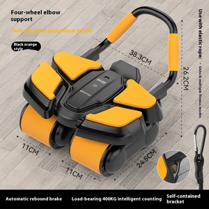 Tự Động Phục Hồi Bốn Bánh Xe Thép Bụng Tập Thể Dục Bánh Xe Nhà Thiết Bị Thể Thao Cho Cơ Bắp <span class=keywords><strong>Tone</strong></span> Mỏng Bụng Dây Kéo Tập Thể Dục - Product Image 6