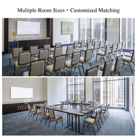 Ensemble de mobilier de bureau moderne en bois massif sur mesure pour projets de bureau, solution complète avec tables et chaises pour hôtels, formations et réunions