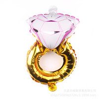 Mini ballon en aluminium en forme d'anneau de diamant, fournitures de mariage, jouet pour enfants, ballon coloré en forme d'anneau de diamant