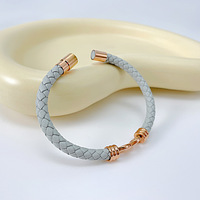Mode Acier Inoxydable Fermoir Magnétique Bracelet Infini Symbole 8 Double Tissé Bracelet En Cuir Tressé Bracelet pour Hommes Femmes