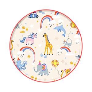 DAMAI - Juego de Vajilla Desechable con Temática Animal en Amarillo Claro para Fiesta de Cumpleaños, Platos, Vasos y Servilletas de Papel para Niños - Product Image 4