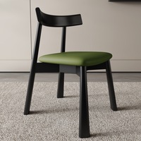 Chaise de salle à manger en bois massif, style nordique moderne minimaliste, design italien, dossier compact de luxe léger pour petites maisons, forme rame