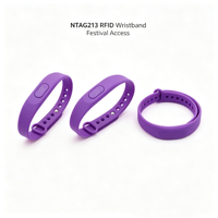 Bracelet en silicone NFC RFID réutilisable pour concert, festival, exposition, adhésion