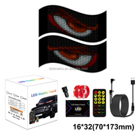 Paneles de Matriz Led Flexibles 1632 5V Ojos de Demonio Programables con Diseño Libre y Control por APP, Pantalla Led Publicitaria para Coche