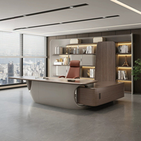 Grand bureau de direction moderne en bois, de style italien, de luxe, en forme de L, modulaire, avec table d'ordinateur pour le bureau du PDG