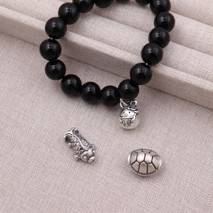 999 Tinh Khiết Bạc nhỏ phụ kiện đính cườm Vòng đeo tay Vòng Cổ Tự Làm Mặt Dây Chuyền Thỏ rùa koi 3D Bánh chuỗi cứng - Product Image 3