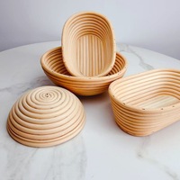 Panier de fermentation pour pain de style européen Huangwuy, panier rond ovale en rotin ancien tressé à la main, ustensiles de cuisson, pour pain grillé G