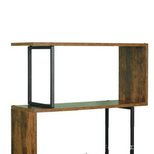 Demir Ahşap Katlanabilir Kitaplık Depolama Rafı Yer Tipi Oturma Odası Bölücü Çok Katlı Modern Minimalist Sergi Depolama Rafı - Product Image 4
