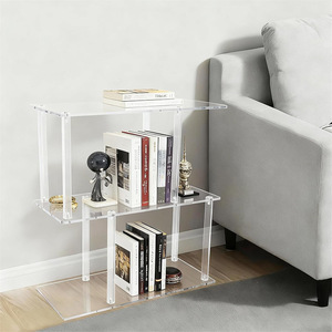 Étagère à livres transparente géométrique simple en acrylique moderne, robuste, <span class=keywords><strong>pour</strong></span> salon et bureau, idéale <span class=keywords><strong>pour</strong></span> l'affichage transfrontalier - Product Image 4